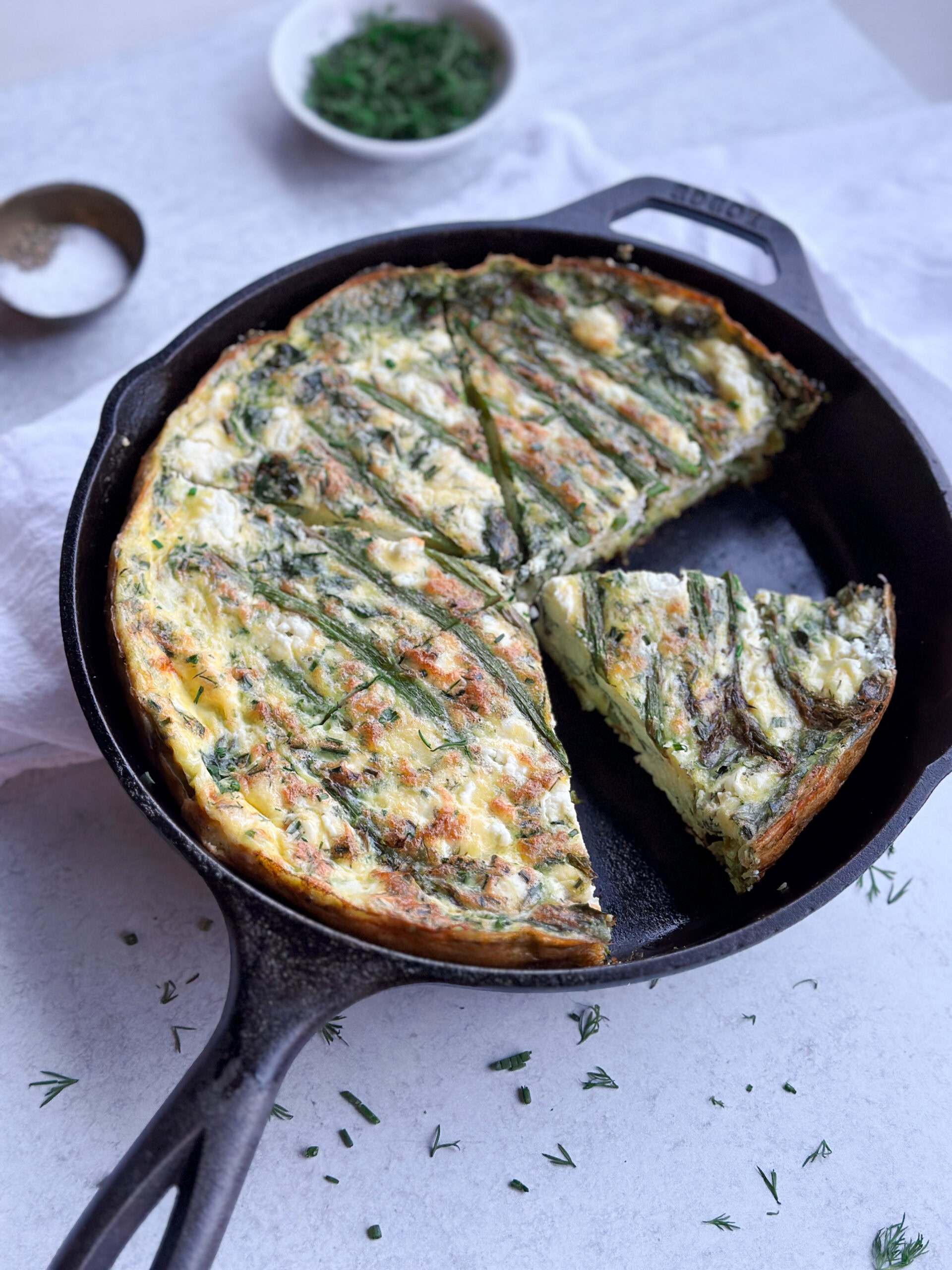 Mother’s Day Brunch Frittata with Asparagus and Goat Cheese