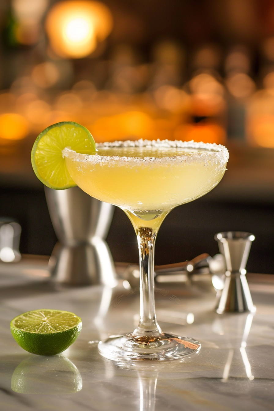 Salt-Rimmed Margarita with Agave and Triple Sec