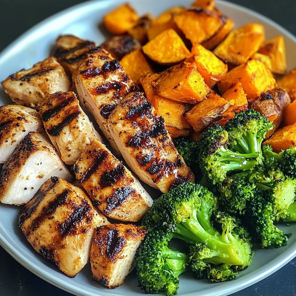 Grilled Lemon-Rosemary Chicken with Roasted Sweet Potatoes