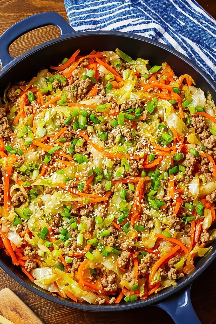 Skillet Stir-Fried Keto Eggroll Bowl