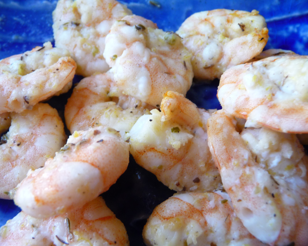 Aperol-Infused Lemon-Glazed Shrimp with Herbs