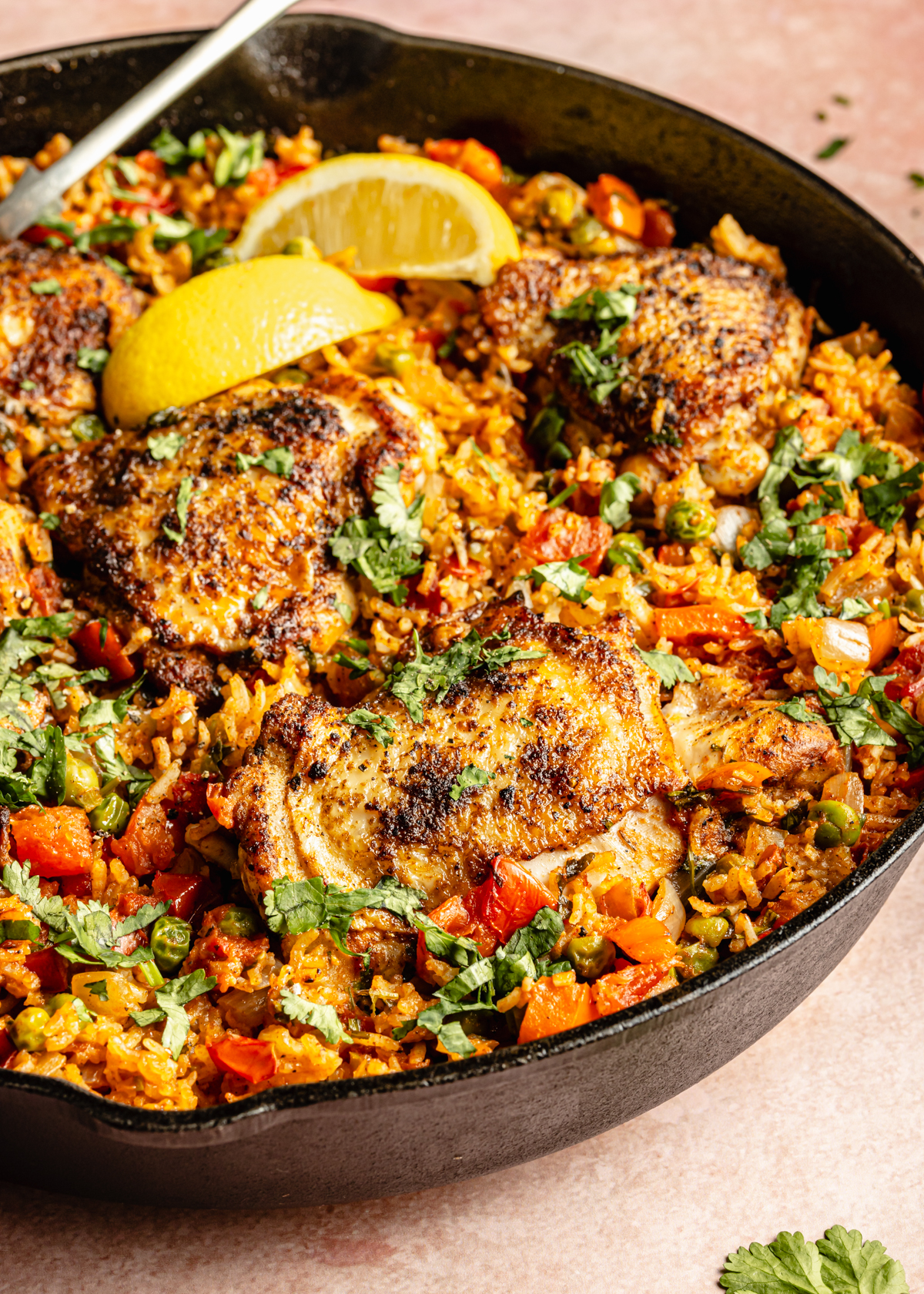 One-Pan Spanish Chicken with Saffron Rice and Peppers