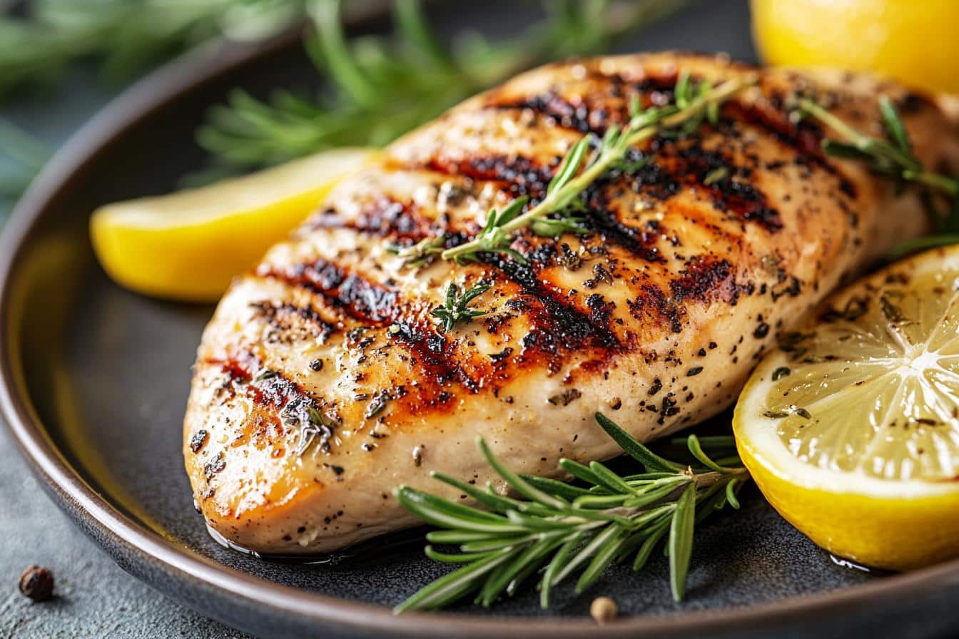Grilled Lemon-Thyme Chicken with Illinois Wild Greens Salad