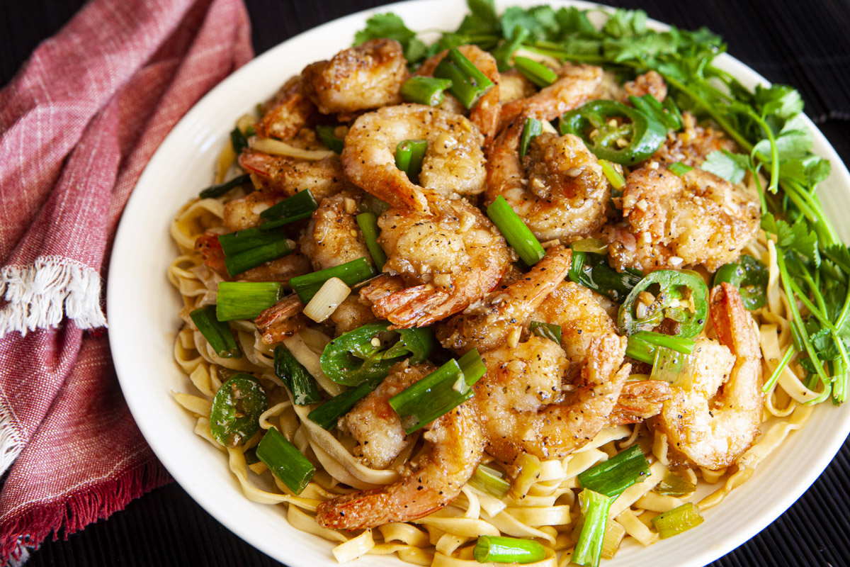 Shanghai-Style Stir-Fried River Shrimp with Ginger and Scallions