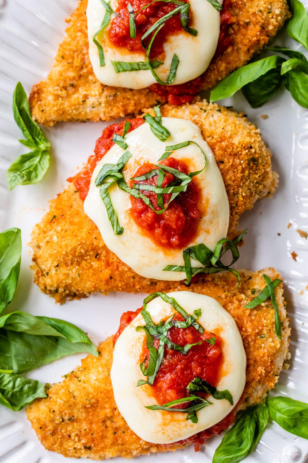 Oven-Baked Chicken Parmigiana with Basil and Mozzarella