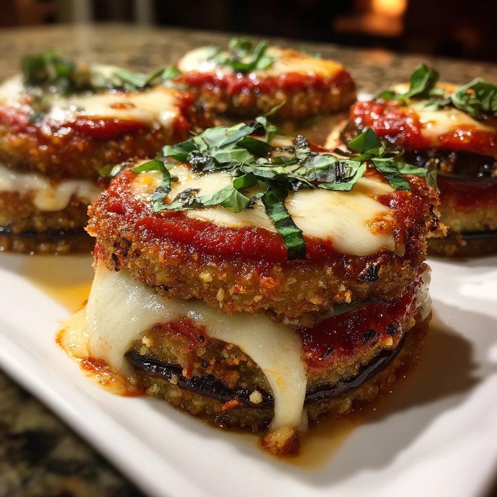 Baked Italian-Style Eggplant Parmesan Stacks