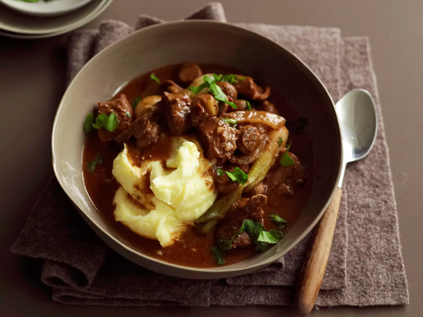 Slow-Cooked Beef and Mushroom Ragout with Red Wine