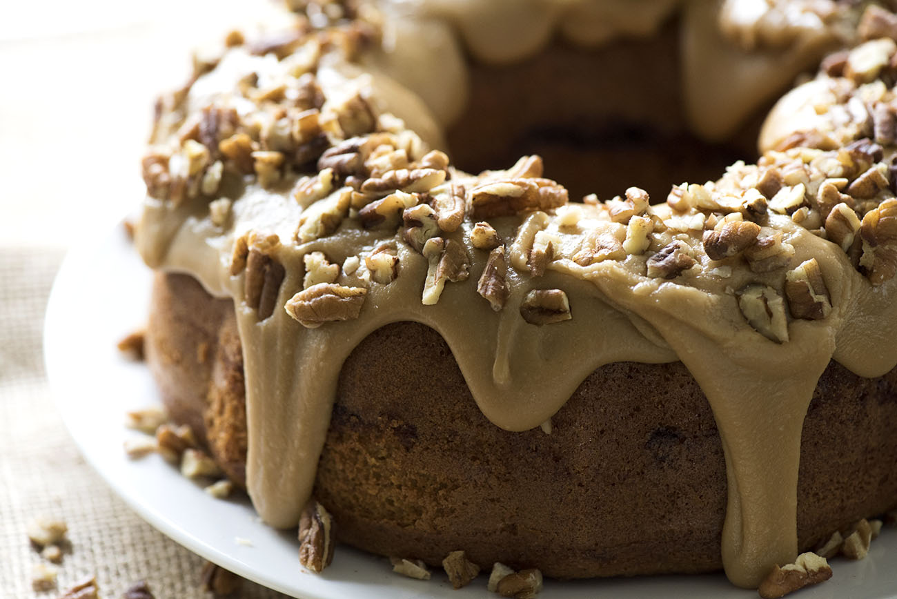 Chocolate Pecan Praline Cake with Cream Cheese Frosting