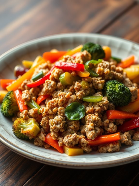 Mild Turkey and Vegetable Stir Fry with Honey Soy Glaze