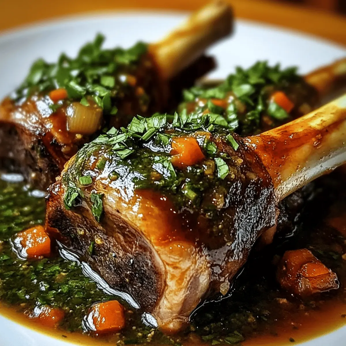 Slow-Cooked Lamb Shanks with Finger Lime and Native Pepperberry