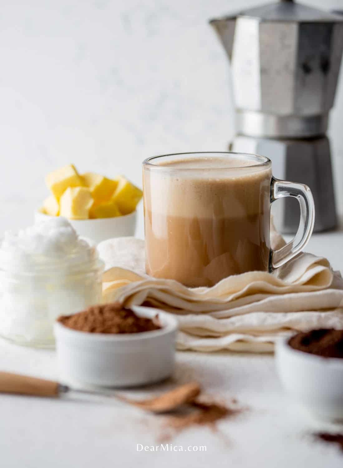 Whipped Keto Bulletproof Coffee with MCT Oil and Butter