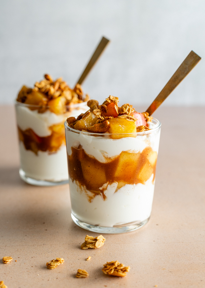 Cinnamon-Spiced Baked Apple with Greek Yogurt