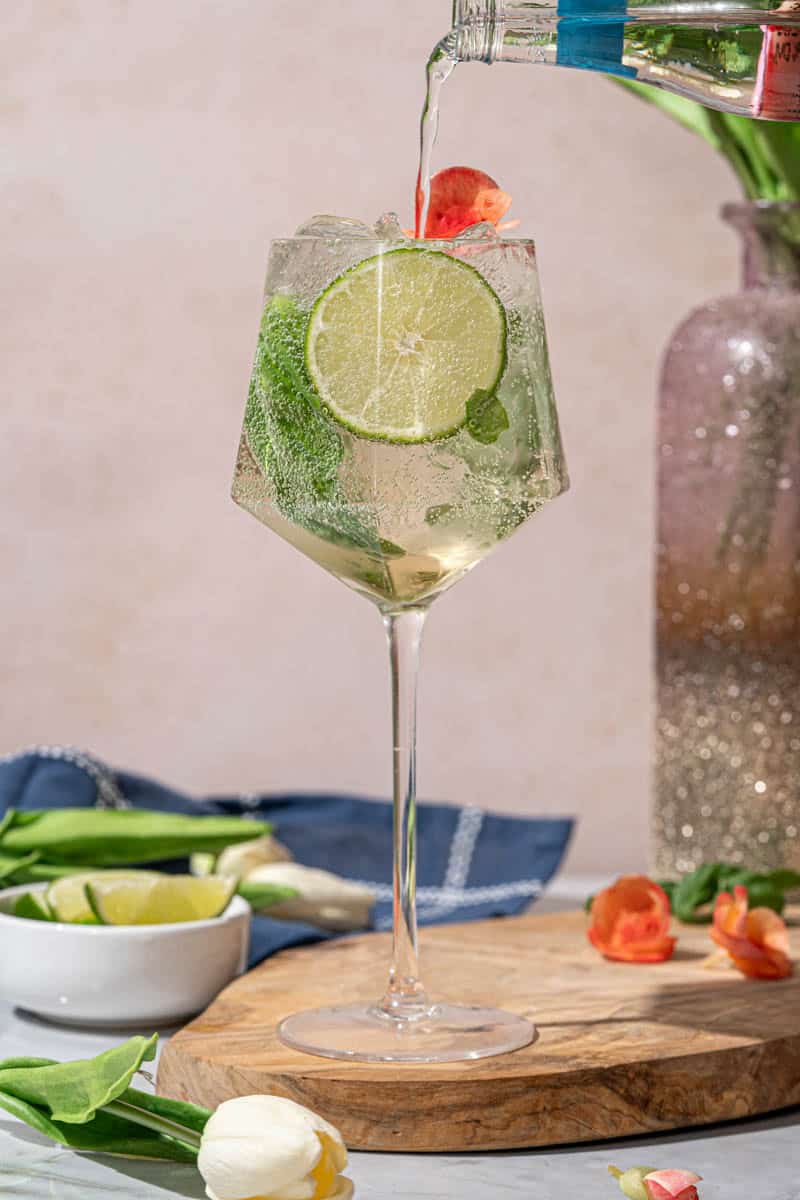 Citrus-Basil Sparkling Spritz with Elderflower