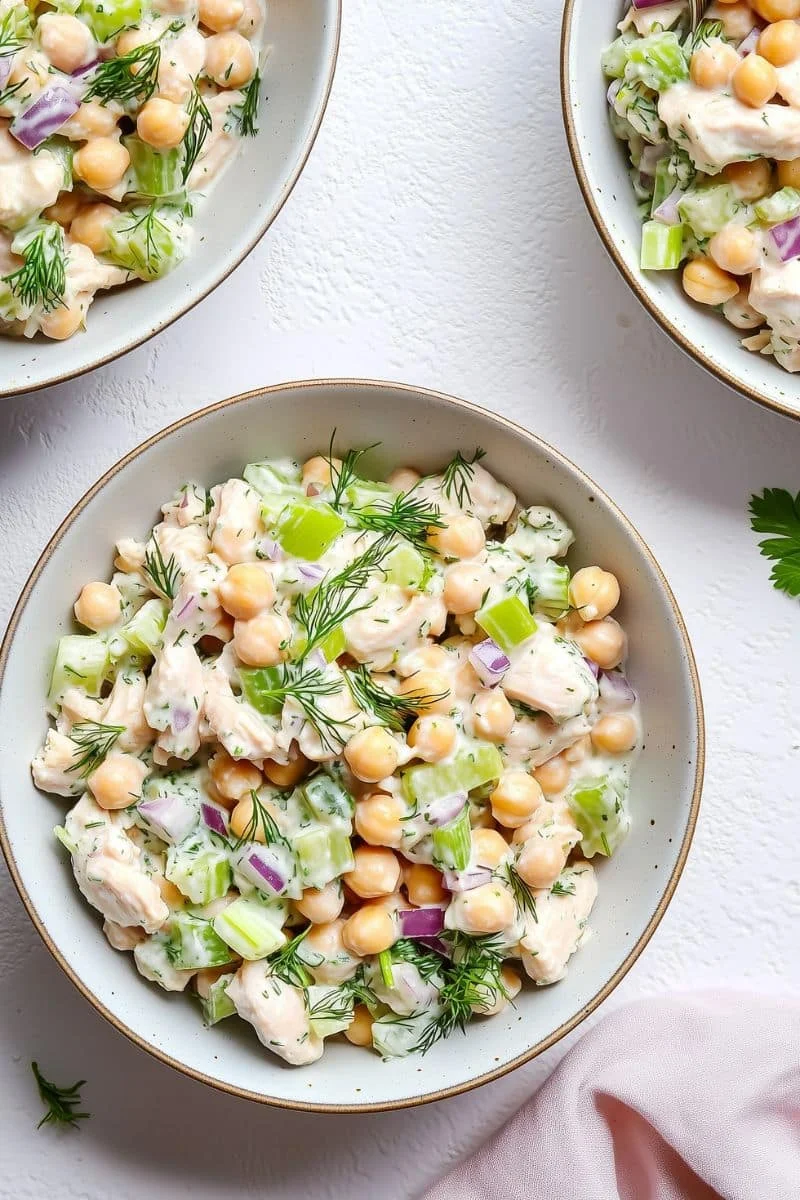 Lemon-Dill Chickpea Salad with Extra Virgin Olive Oil Dressing