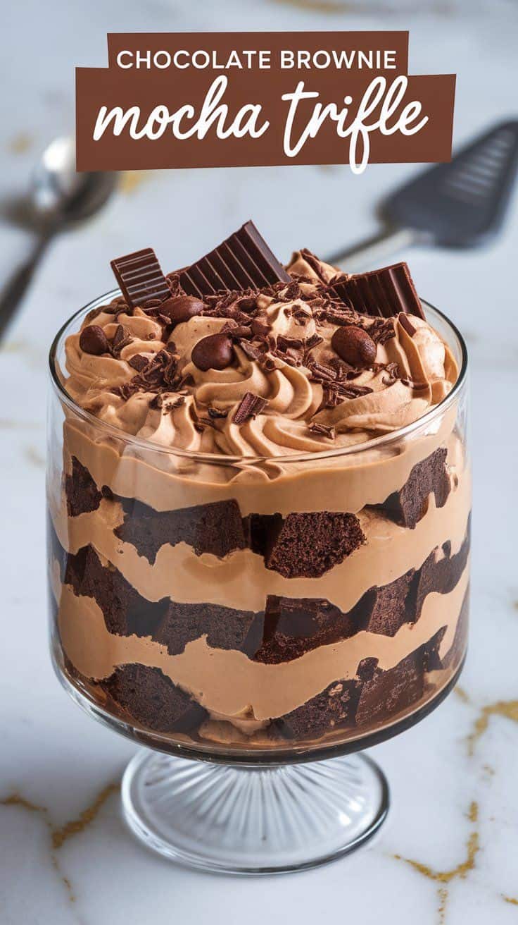 Layered No-Bake Mocha Trifle with Mascarpone