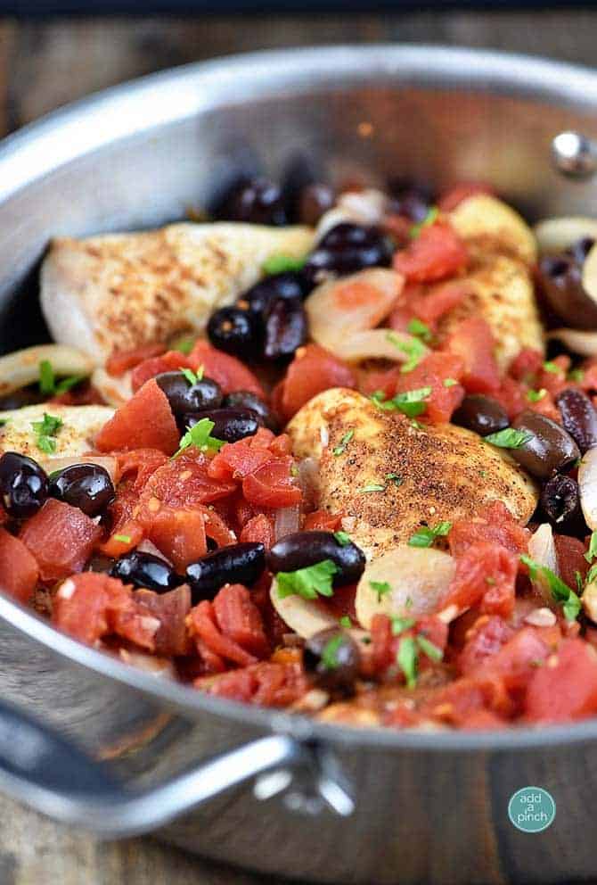 One-Pan Roasted Mediterranean Chicken with Olives and Tomatoes