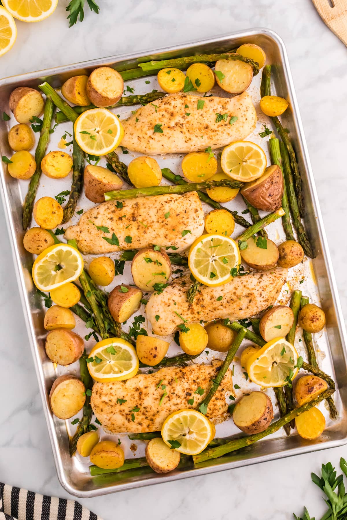 Lemon-Garlic Chicken Sheet Pan Dinner