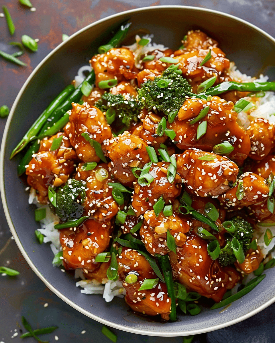 Stir-Fried Sesame Chicken with Scallions and Garlic