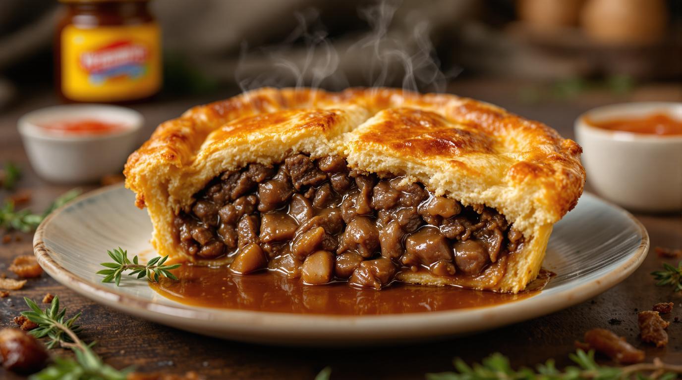 Spiced Wattleseed and Vegemite Beef Pie
