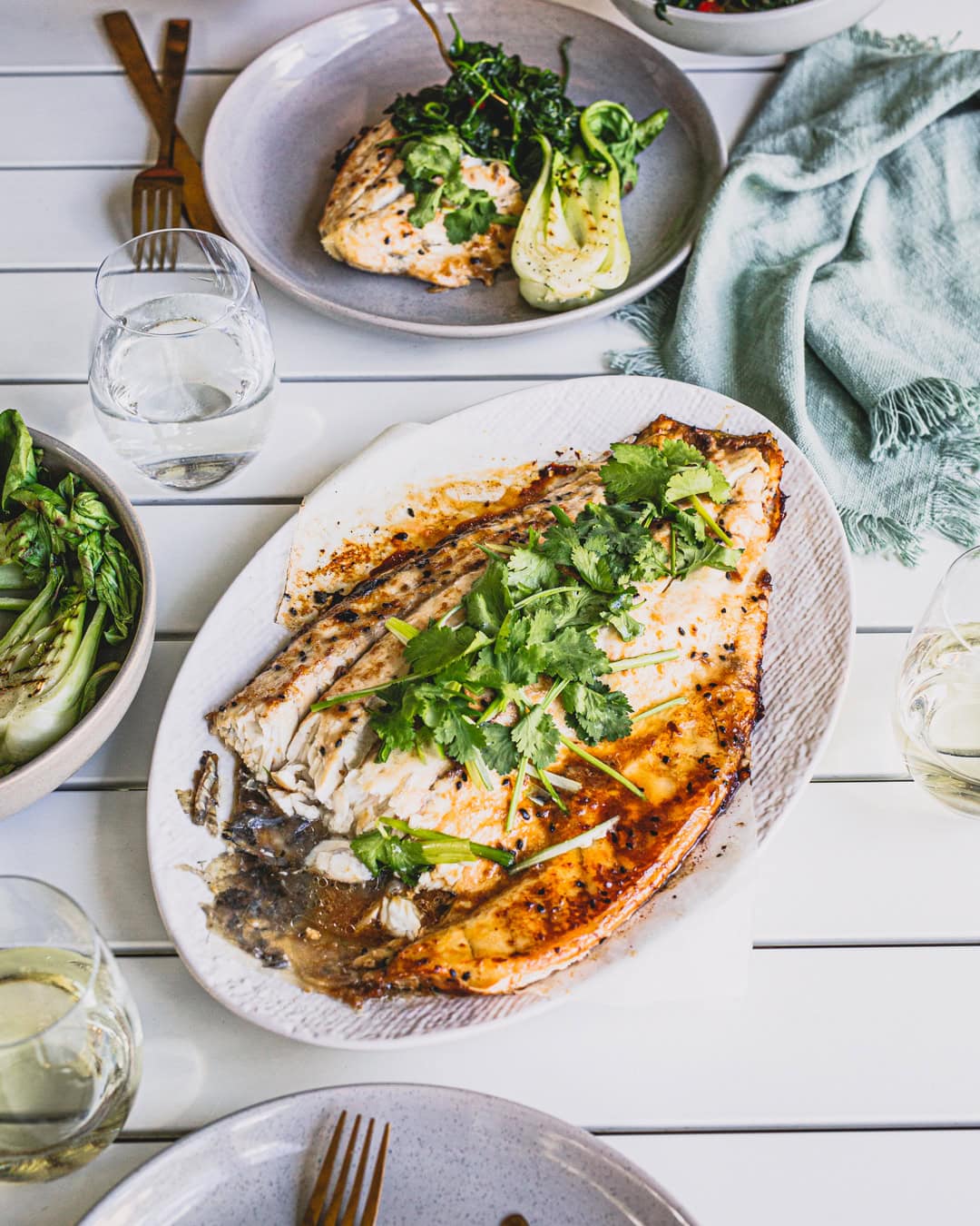Slow-Roasted Barramundi with Finger Lime and Dill