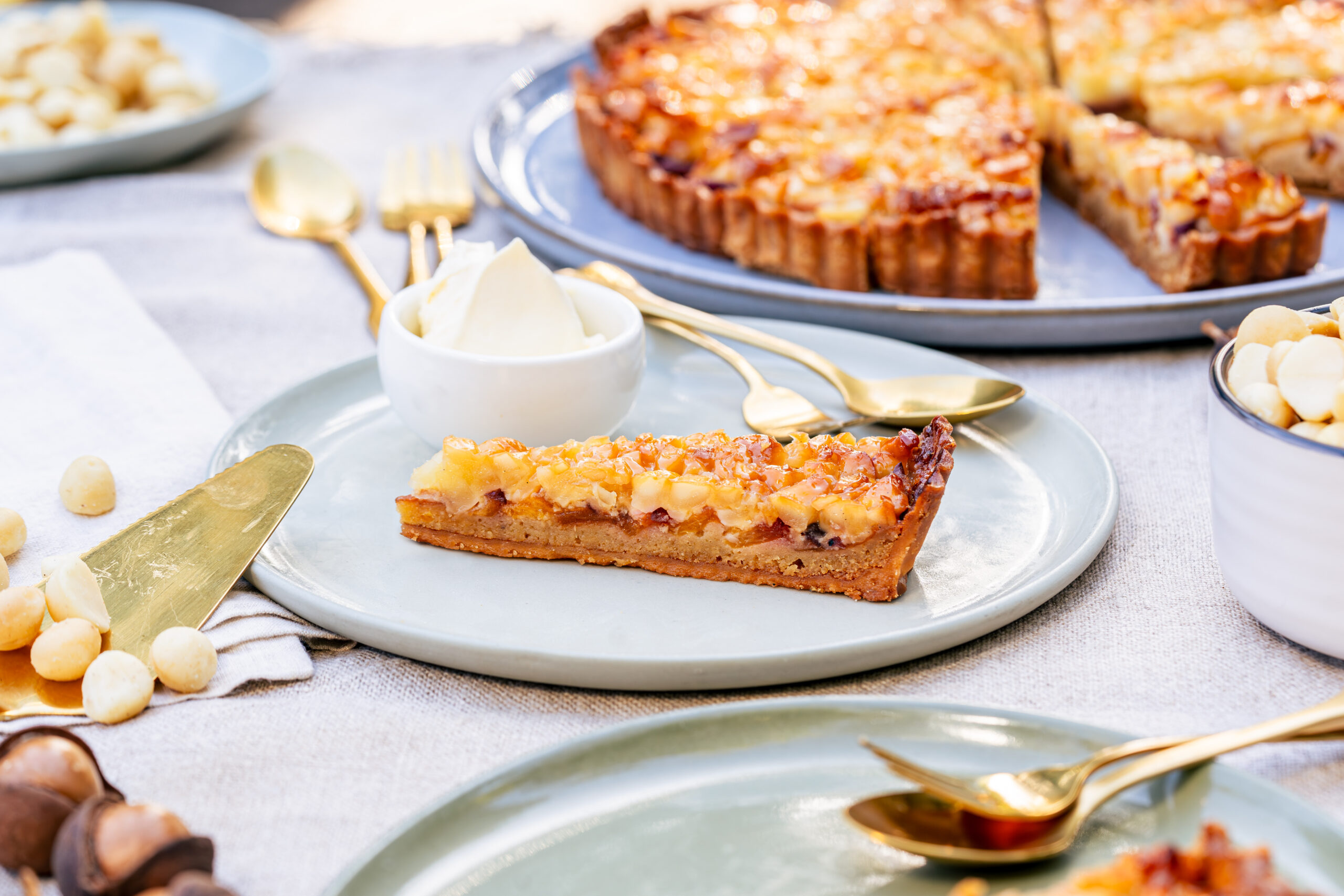 Golden Quandong and Macadamia Nut Tart