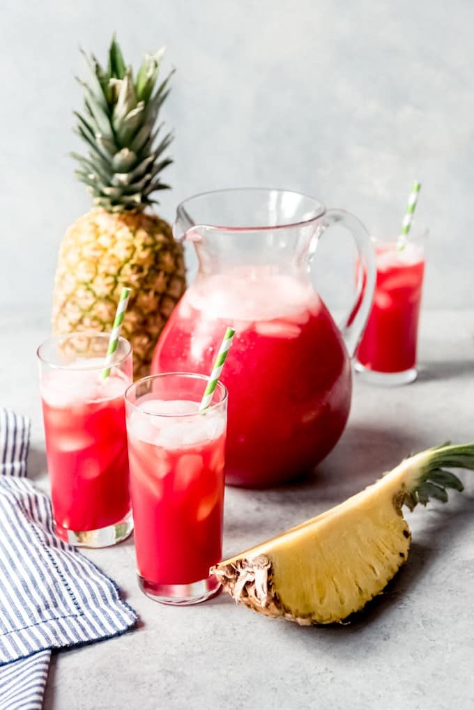 Nonalcoholic Tropical Fruit Punch with Mango and Coconut Water