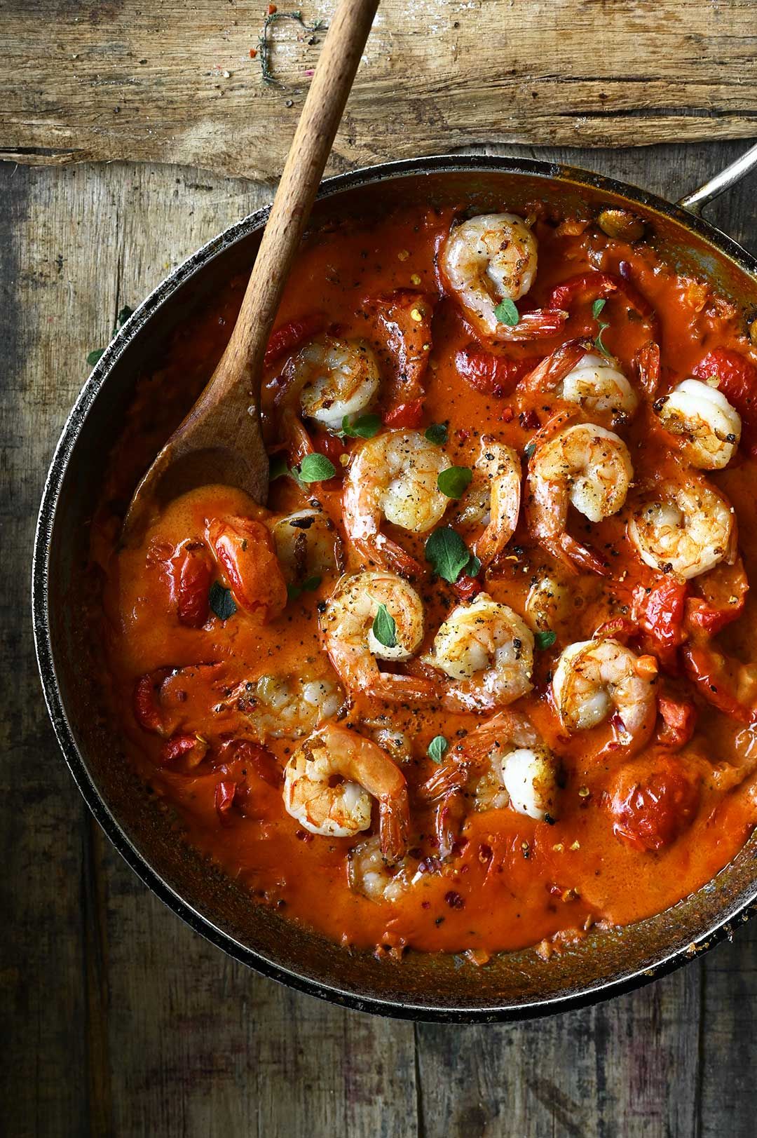 Sautéed Shrimp with Cauliflower Rice and Spicy Tomato Sauce