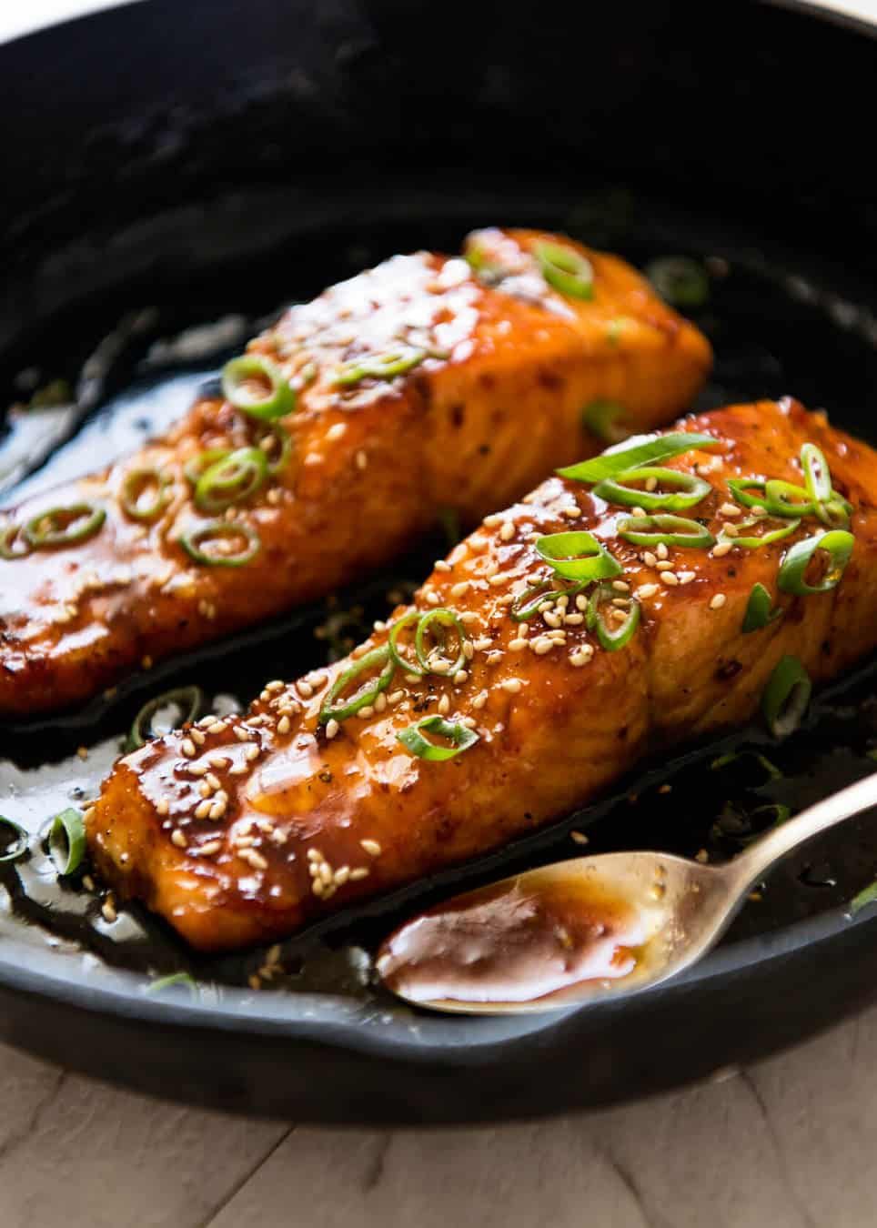 Honey-Garlic Glazed Salmon with Sesame Broccoli