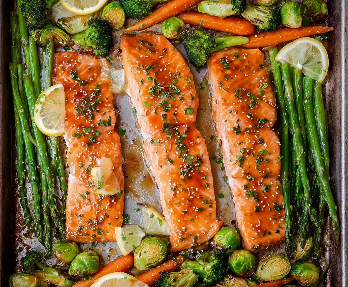 Sheet Pan Maple-Glazed Salmon with Roasted North Shore Vegetables