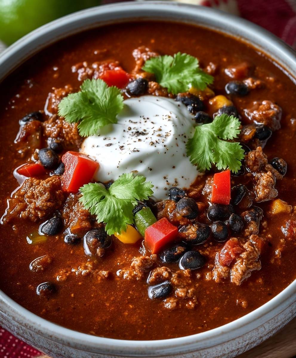 North-Spiced Beef and Black Bean Chili