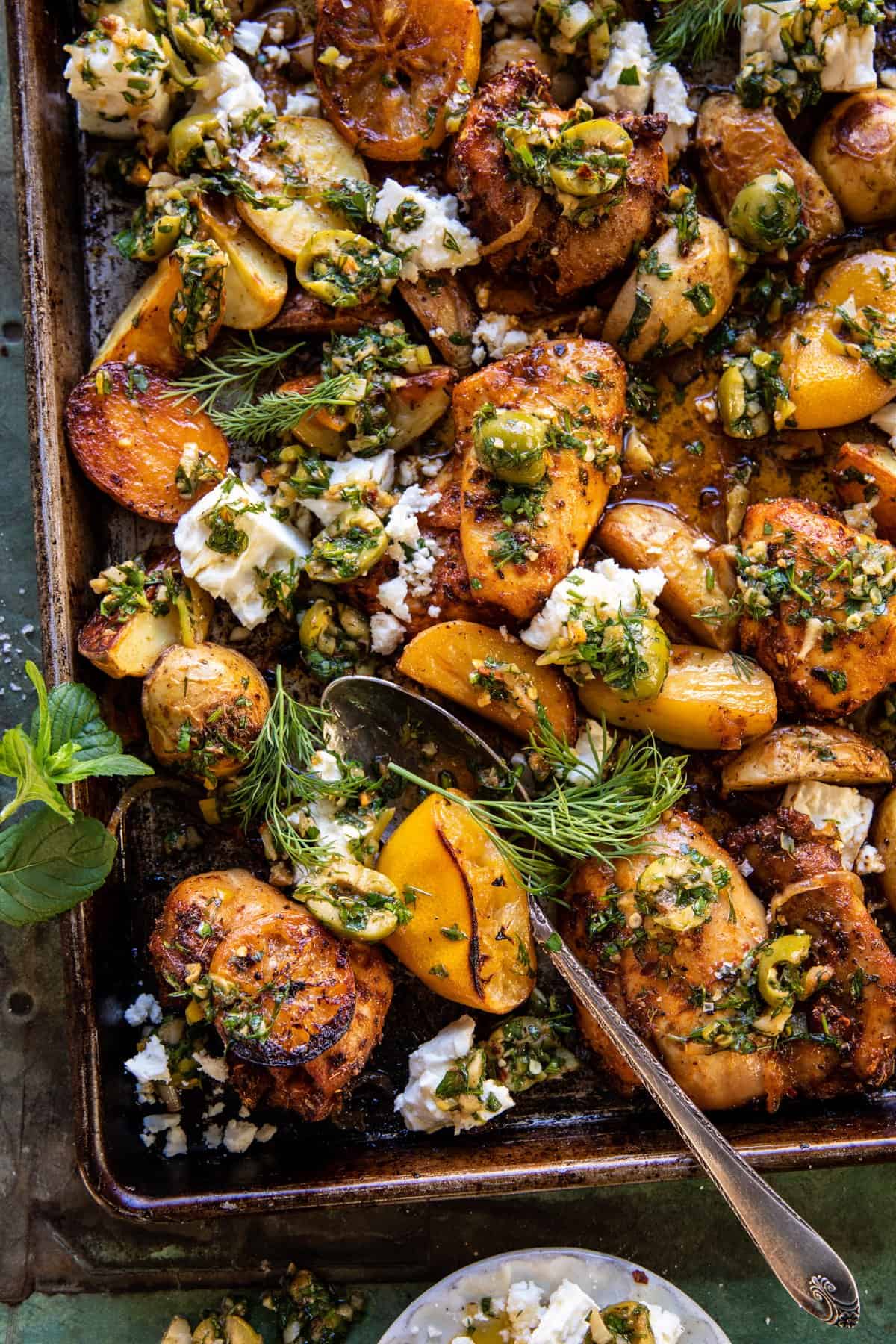 Sheet Pan Spicy Garlic Chicken with Roasted Potatoes