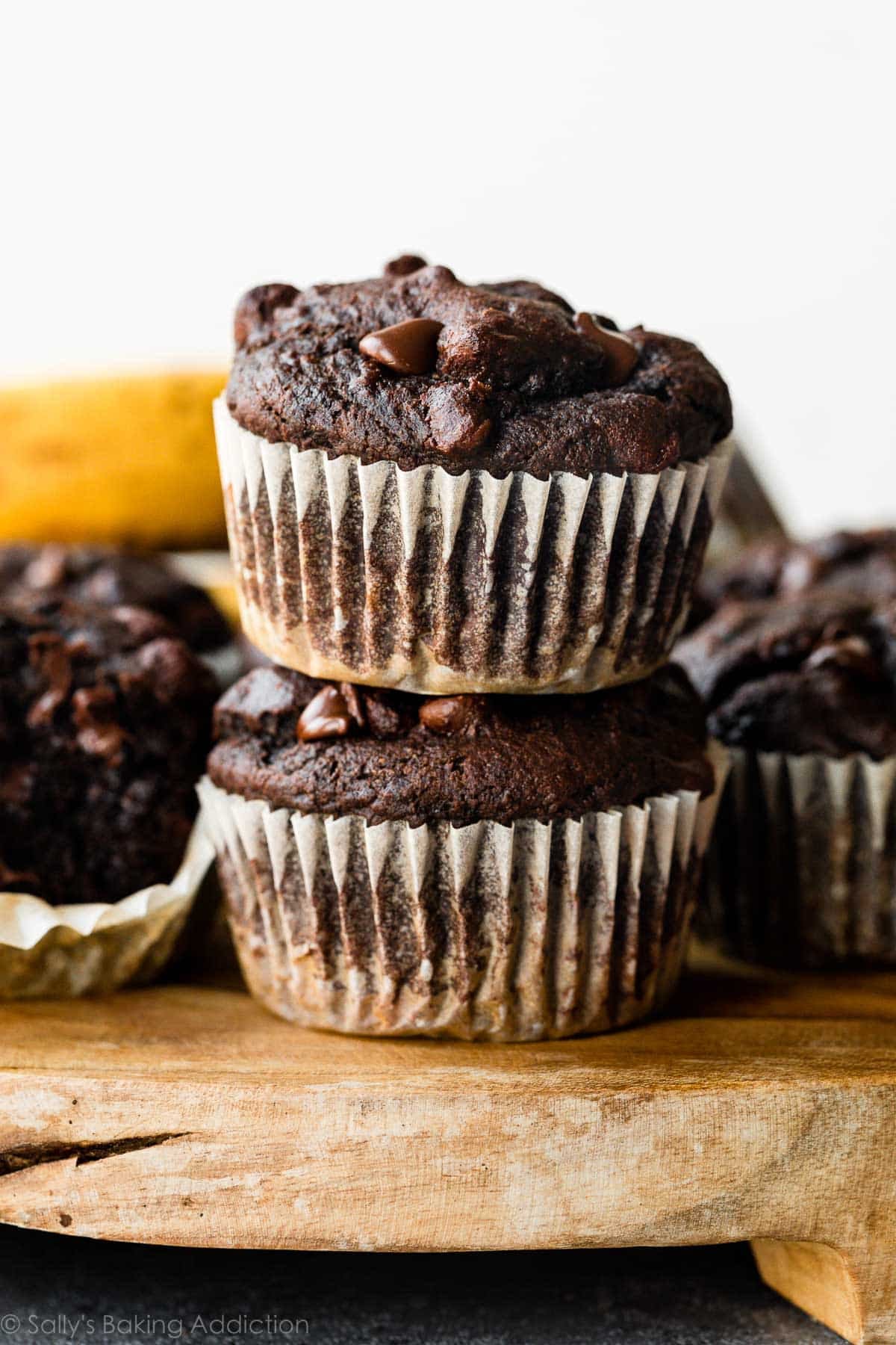 Chocolate-Glazed Banana Bread Muffins