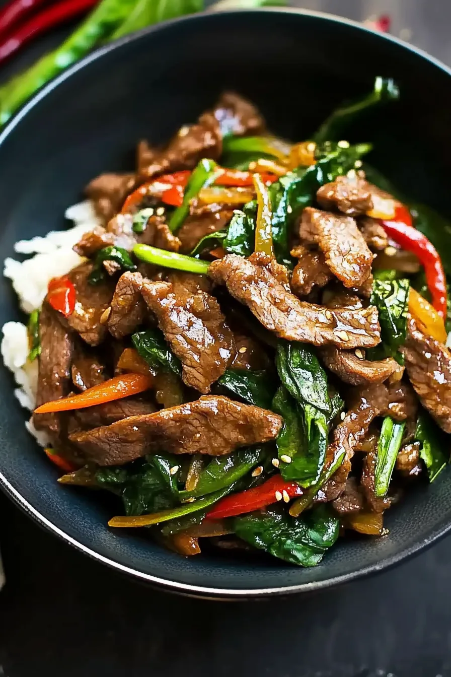 Tamarind and Ginger Beef Stir Fry with Bell Peppers