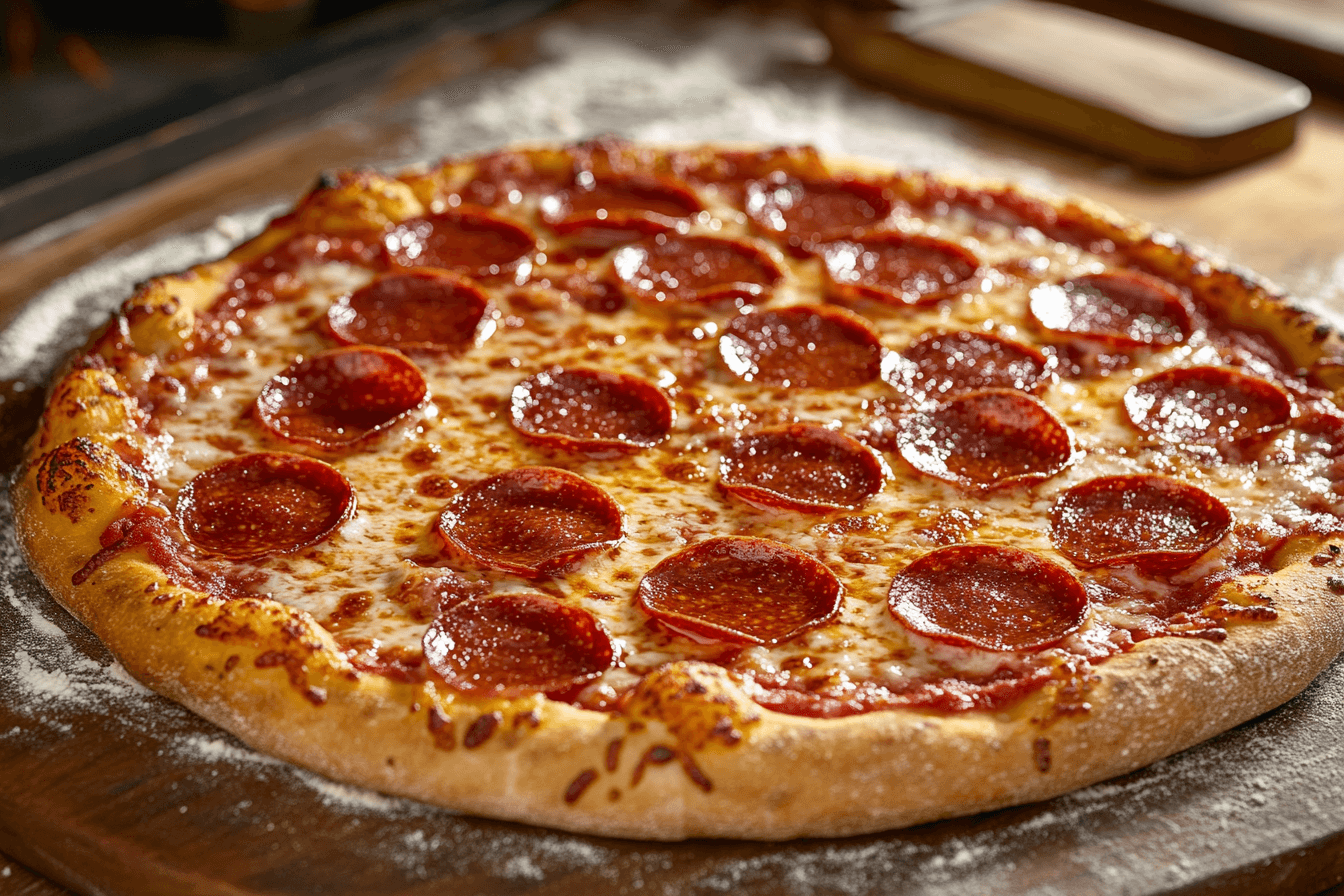 Classic Arcade-Style Cheese and Pepperoni Pizza