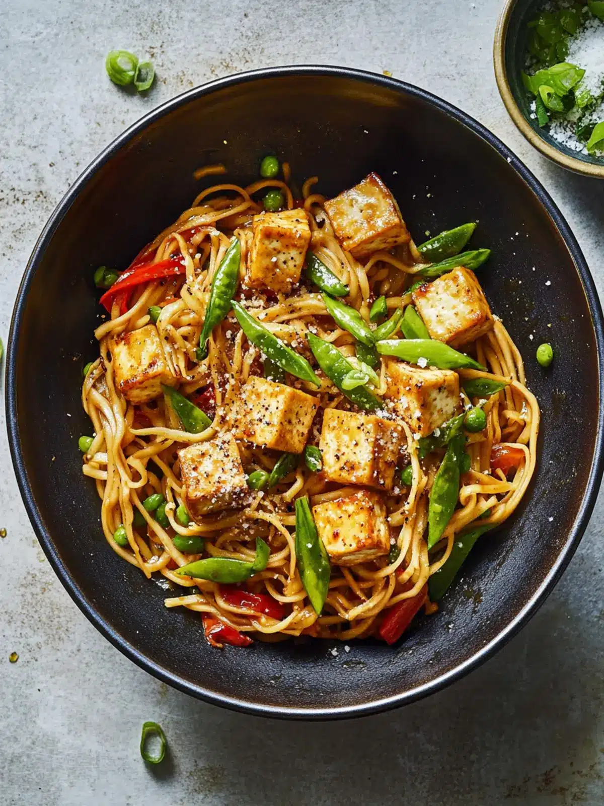 Sweet and Spicy Stir-Fried Noodles with Tofu