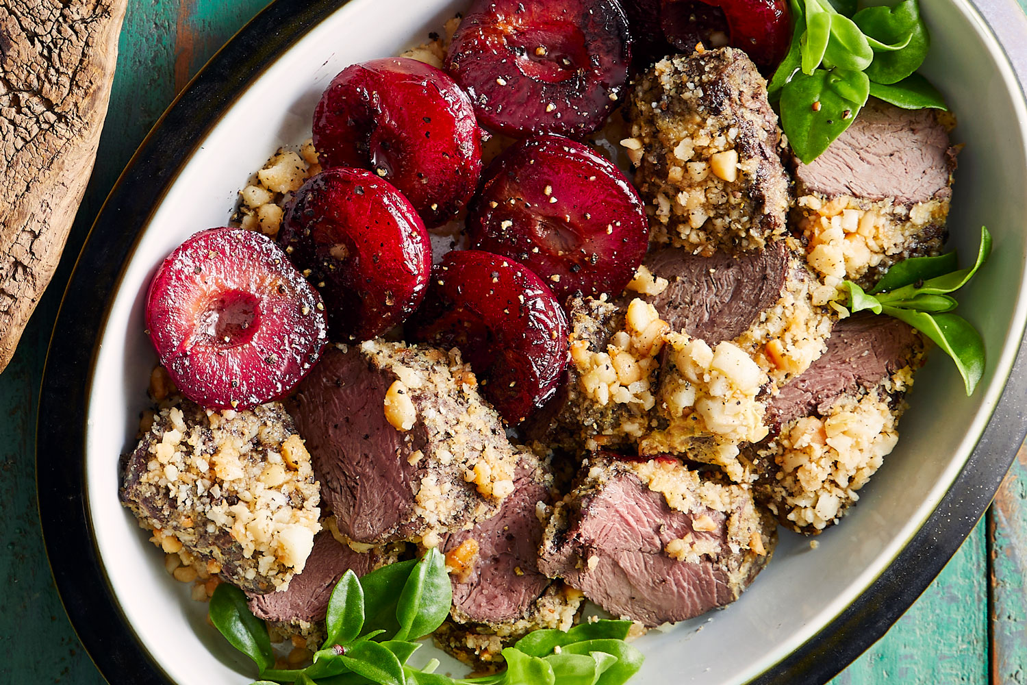 Macadamia-Crusted Kangaroo Medallions with Wattleseed Pepper Sauce