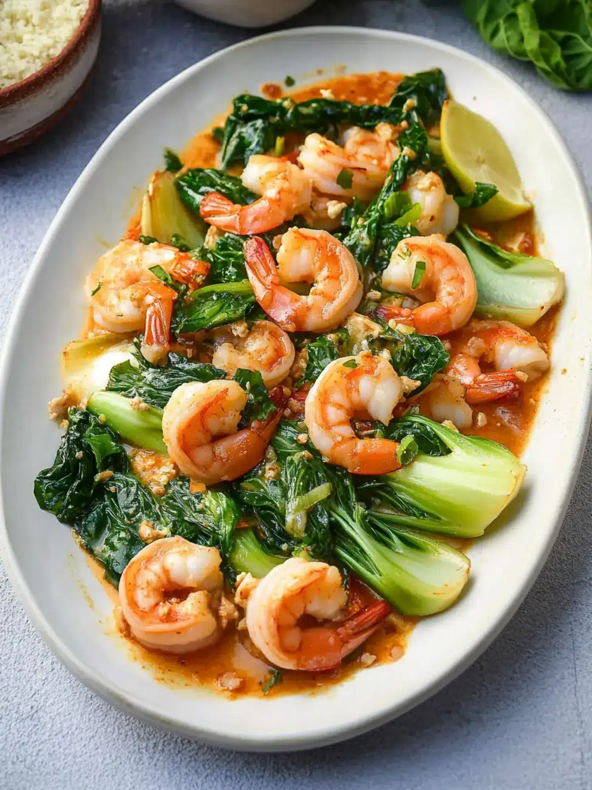 Stir-Fried Garlic Shrimp with Baby Bok Choy