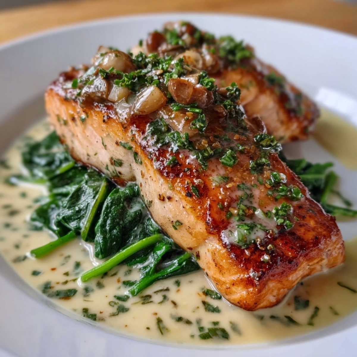 Stovetop Lemon-Dill Salmon with Garlic Spinach