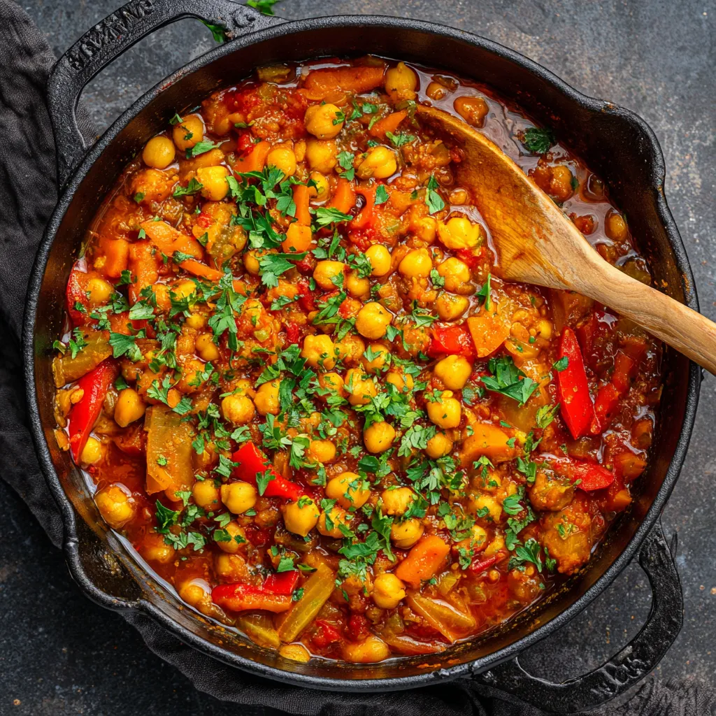 One-Pot Moroccan-Spiced Chickpea and Tomato Stew