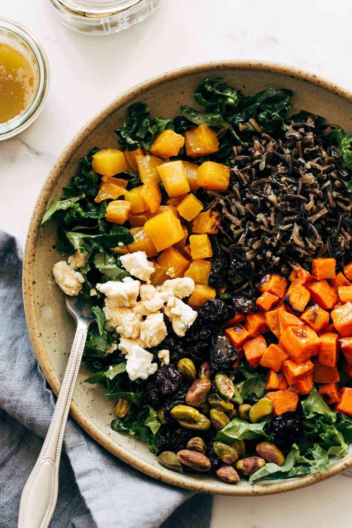 Northern Grain Bowl with Roasted Root Vegetables and Mustard-Dill Dressing