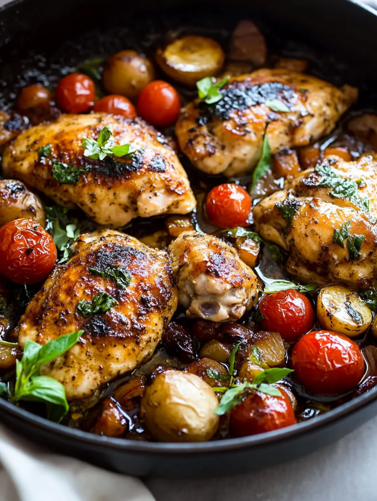 Pan-Seared Chicken with Shallot and Balsamic Reduction