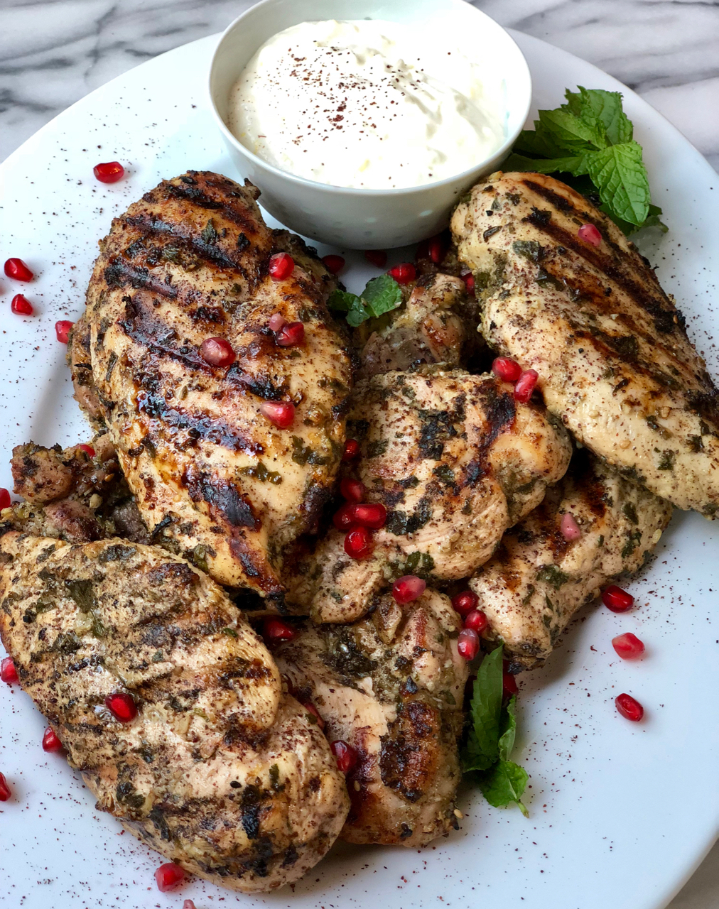 Grilled Za'atar Chicken with Sumac Yogurt Sauce