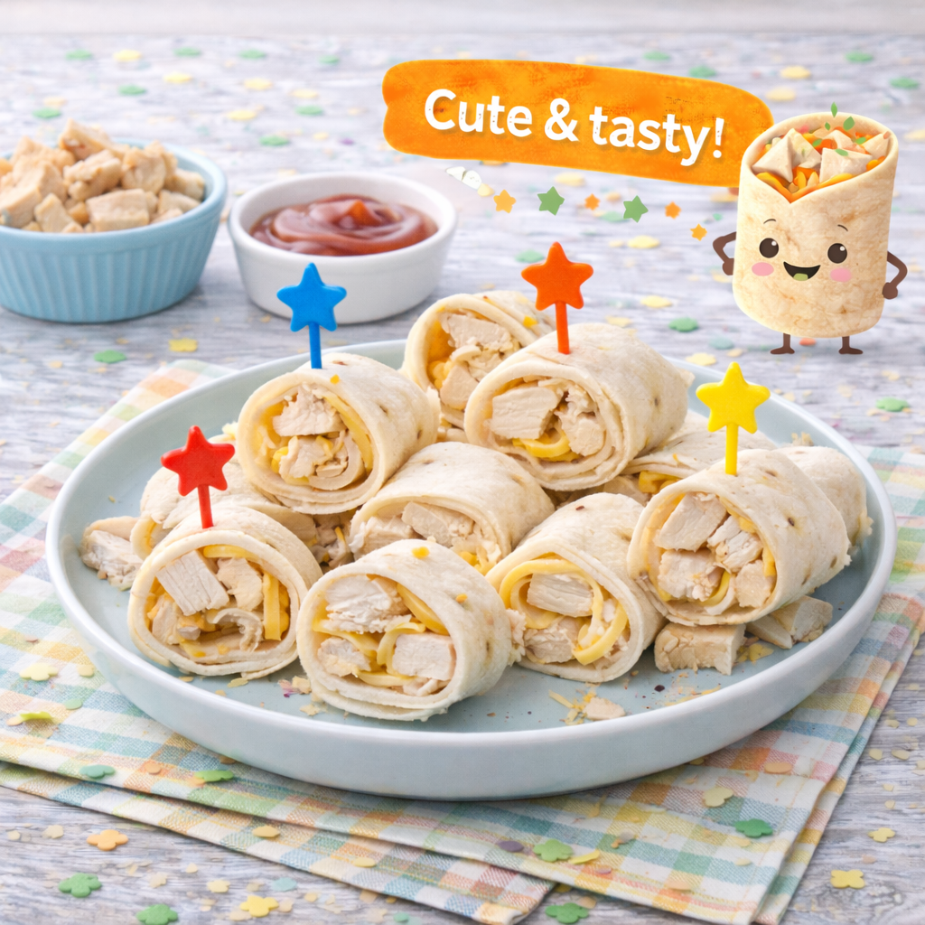 Kid-Friendly Mini Chicken and Vegetable Wraps