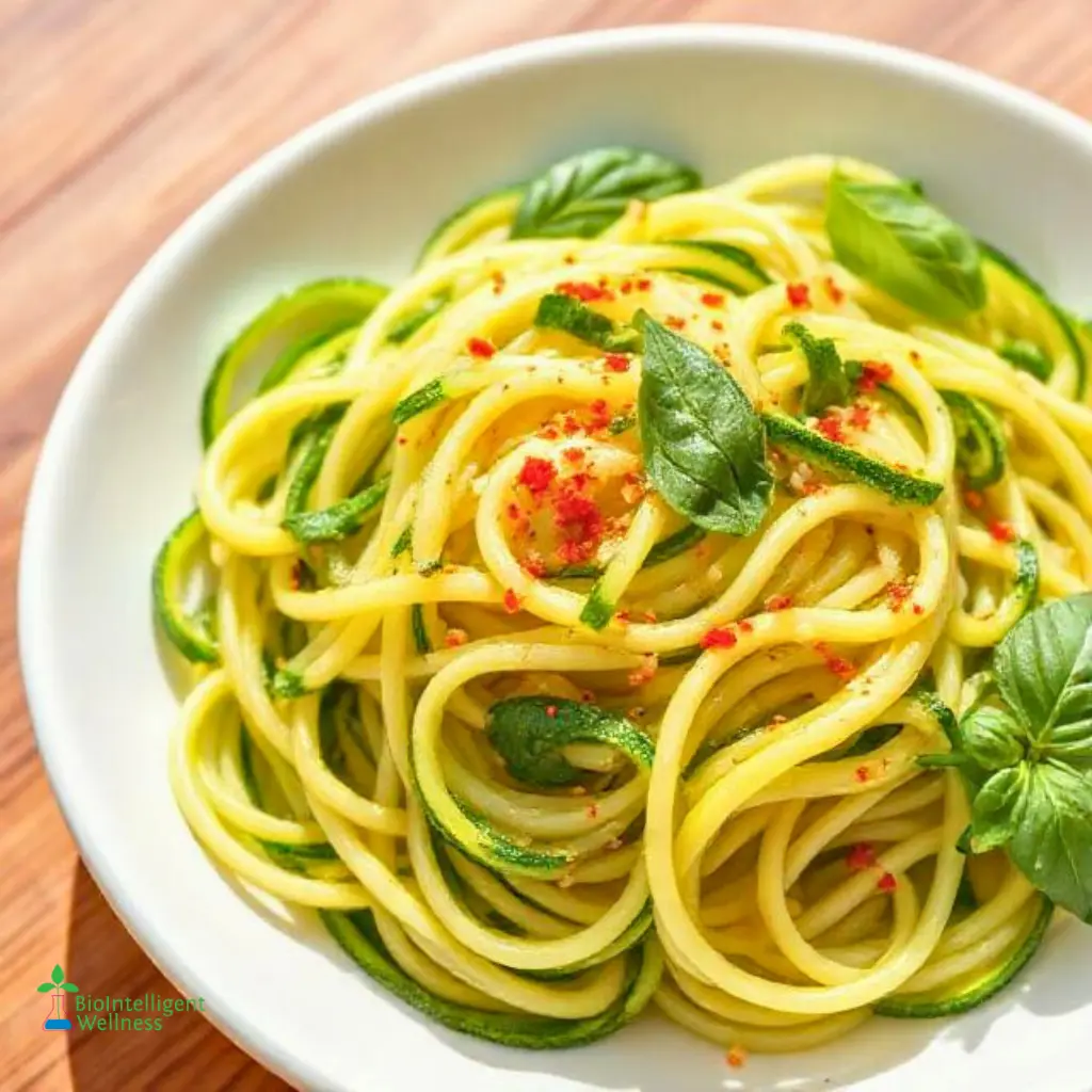 Sautéed Zucchini Noodles with Garlic and Basil