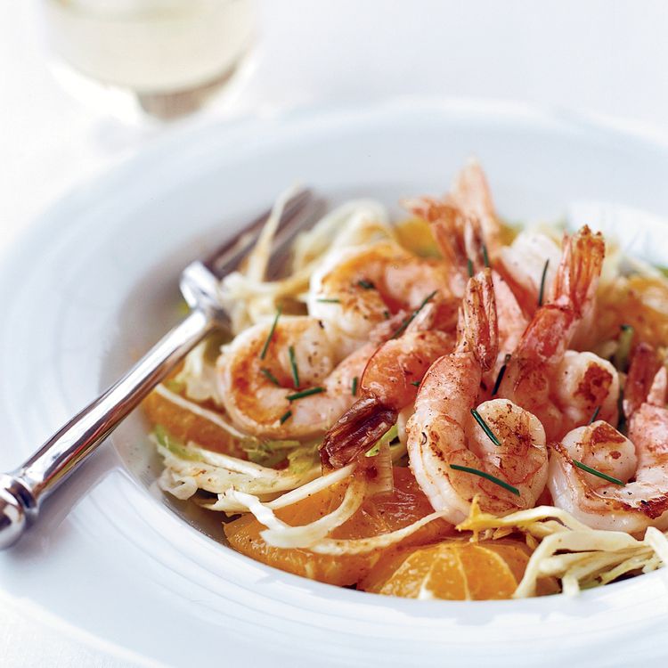 Aperol-Glazed Citrus Shrimp with Fennel