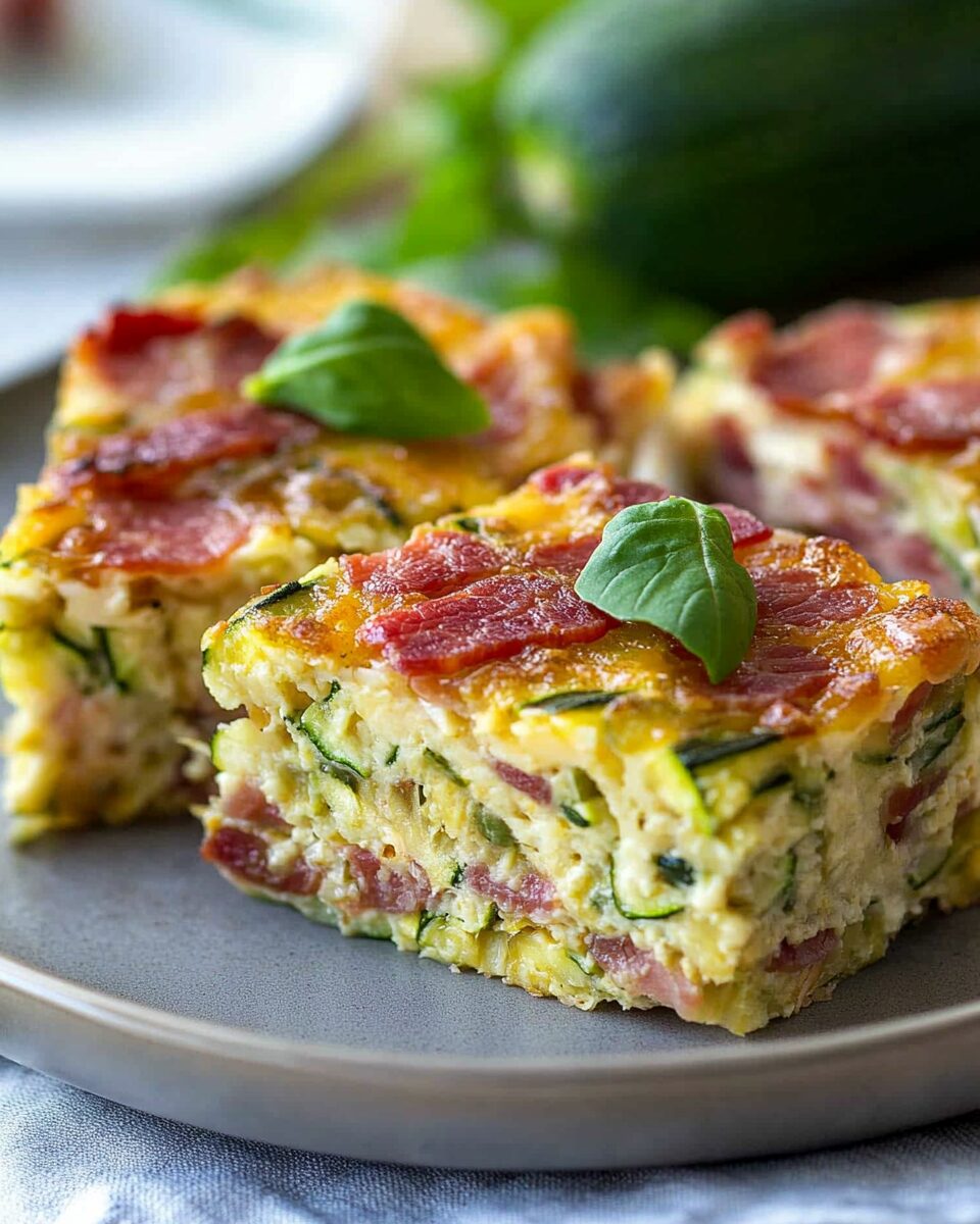 Classic Australian Zucchini Slice with Cheddar and Bacon