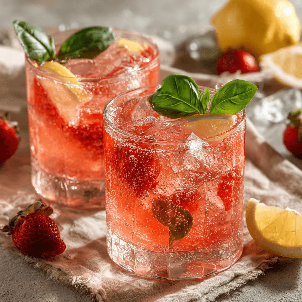 Strawberry-Rosemary Sparkling Lemonade