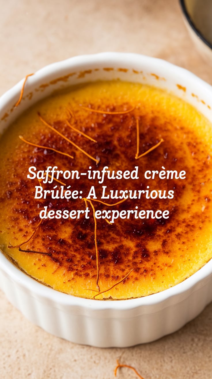 Saffron-Infused Crème Brûlée with Vanilla Bean