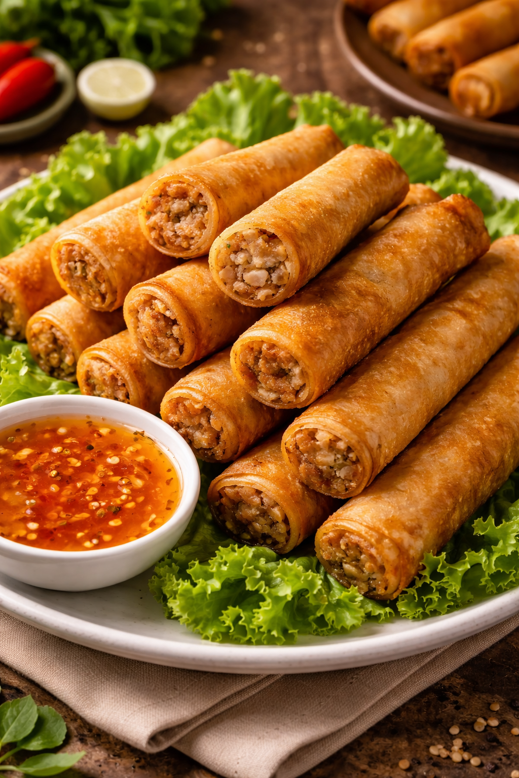 Pan-Fried Lumpia Rolls with Ground Pork and Carrots