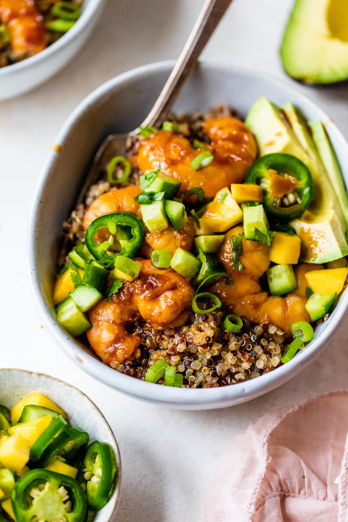 Sautéed Shrimp and Quinoa Bowl with Mango Salsa